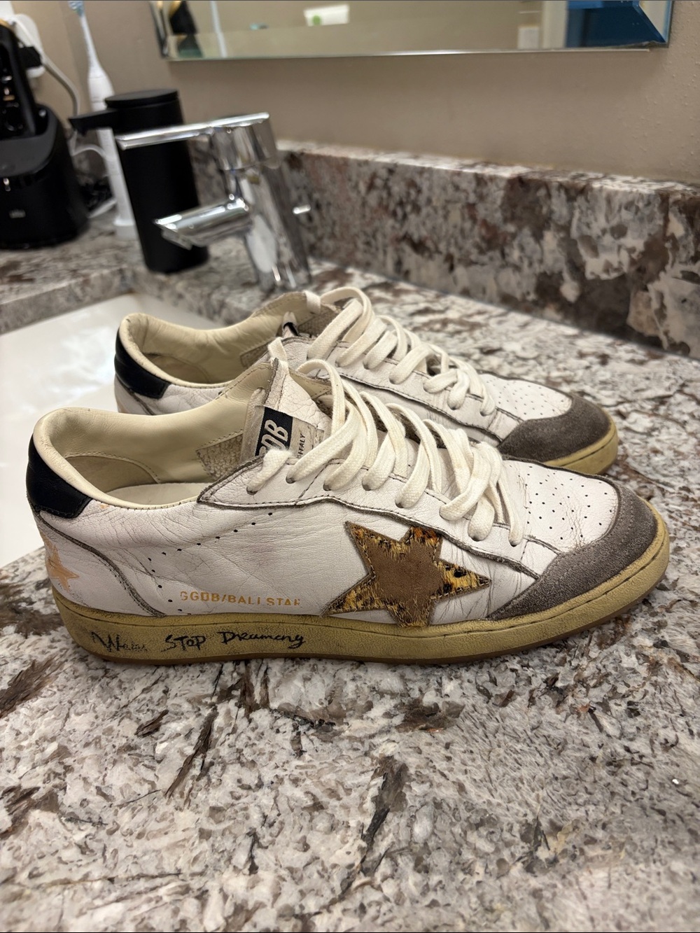 Golden Goose Ballstar White Leather Sneakers size 39